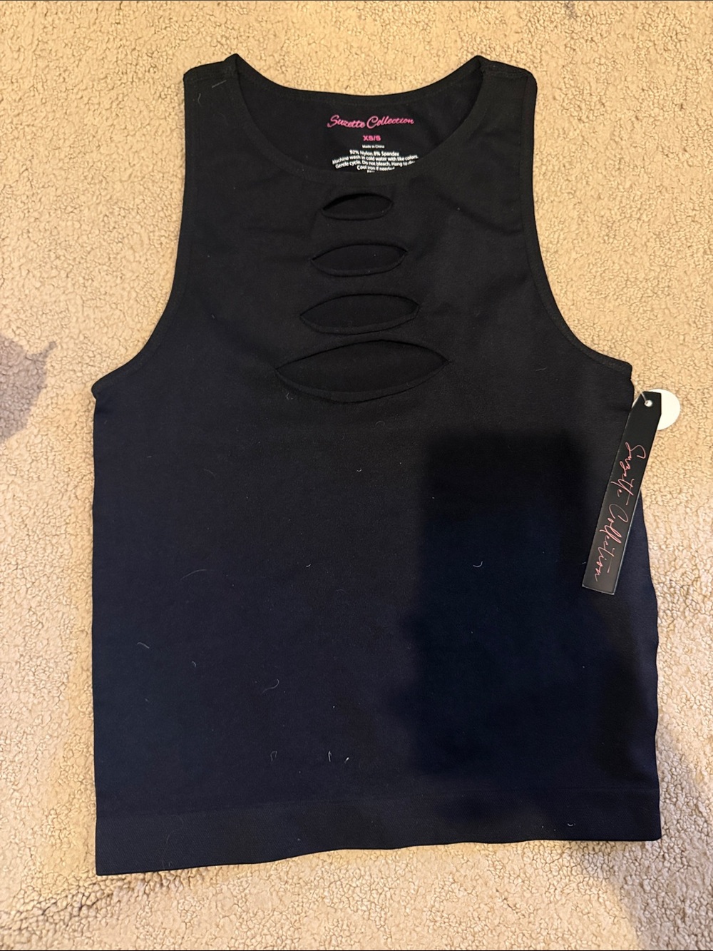 Black Sleeveless Cutout Tank Top